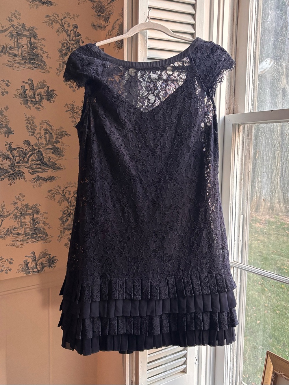 Jessica Simpson Navy Lace Tiered Mini Dress
